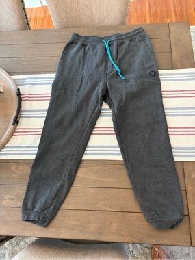 Hurley Dark Gray Jogger Sweatpants with Teal Drawstring